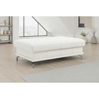 HOCKER COSTELLO E Echtleder Weiß  - Schwarz/Weiß, Basics, Leder/Metall (133/47/72cm) - Sit & More