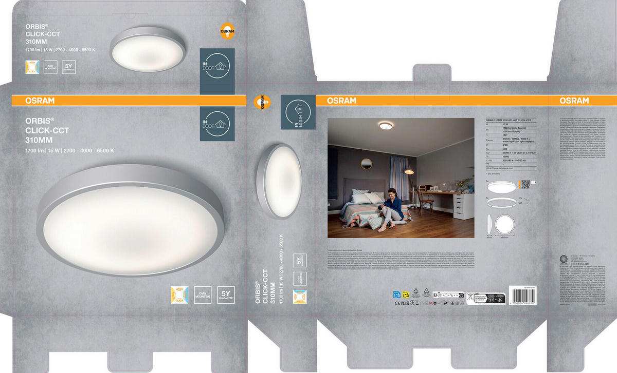 LED-DECKENLEUCHTE 31/8 cm   - Weiß, Basics, Kunststoff/Metall (31/8cm) - Osram