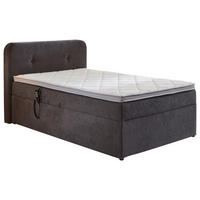 POSTEL BOXSPRING, 100/200 cm, šedá - šedá/černá, Konvenční, textil/plast (100/200cm) - Livetastic