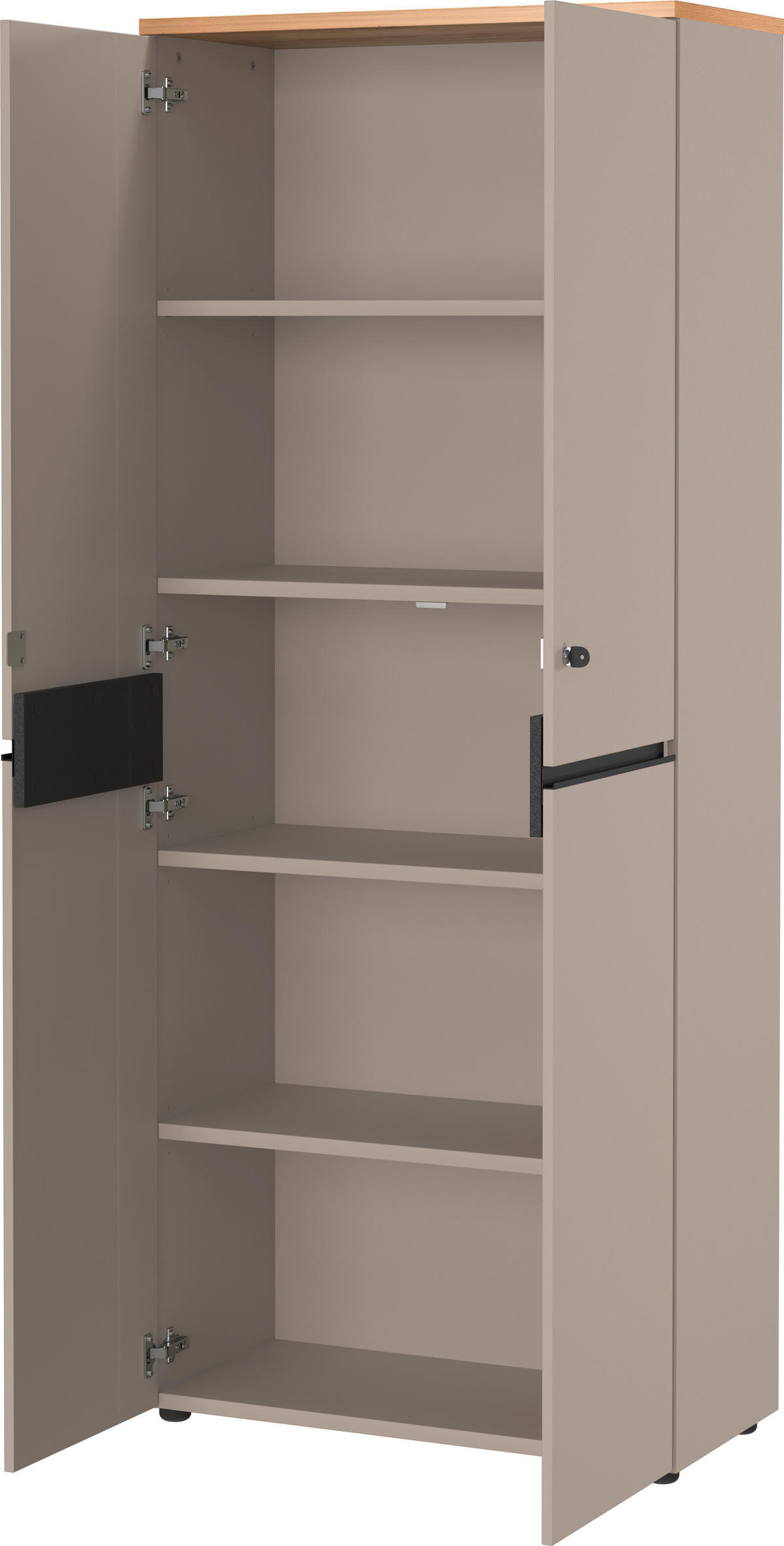 AKTENSCHRANK Grau, Eichefarben  - Eichefarben/Grau, MODERN, Holzwerkstoff (81/197/40cm) - Novel
