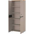 AKTENSCHRANK 81/197/40 cm  - Eichefarben/Grau, MODERN, Holzwerkstoff (81/197/40cm) - Novel