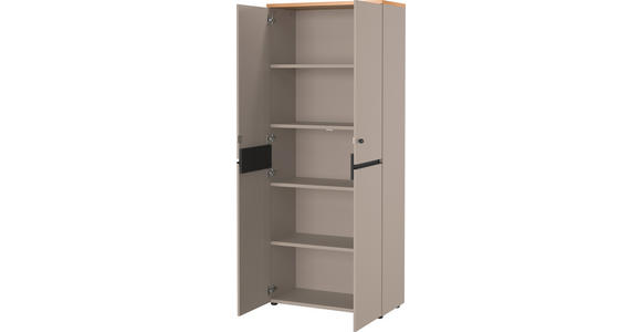 AKTENSCHRANK 81/197/40 cm - Eichefarben/Grau, MODERN, Holzwerkstoff (81/197/40cm) - Novel