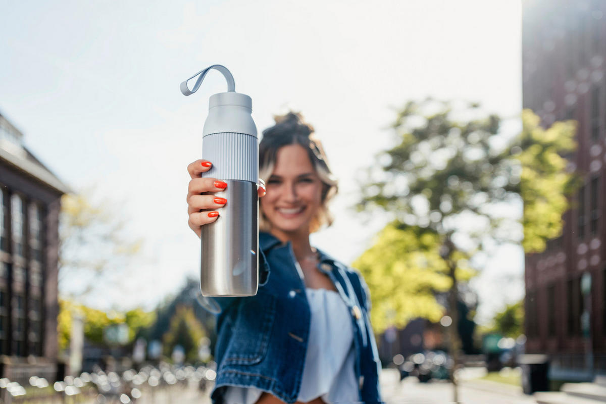 ISOLIERFLASCHE beYou 0,7L L  - Pastellblau, Basics, Metall (7,4/7,4/29,5cm) - Emsa
