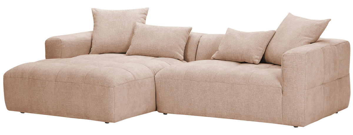 ECKSOFA in Flachgewebe Rosa  - Schwarz/Rosa, Konventionell, Kunststoff/Textil (170/280cm) - Carryhome