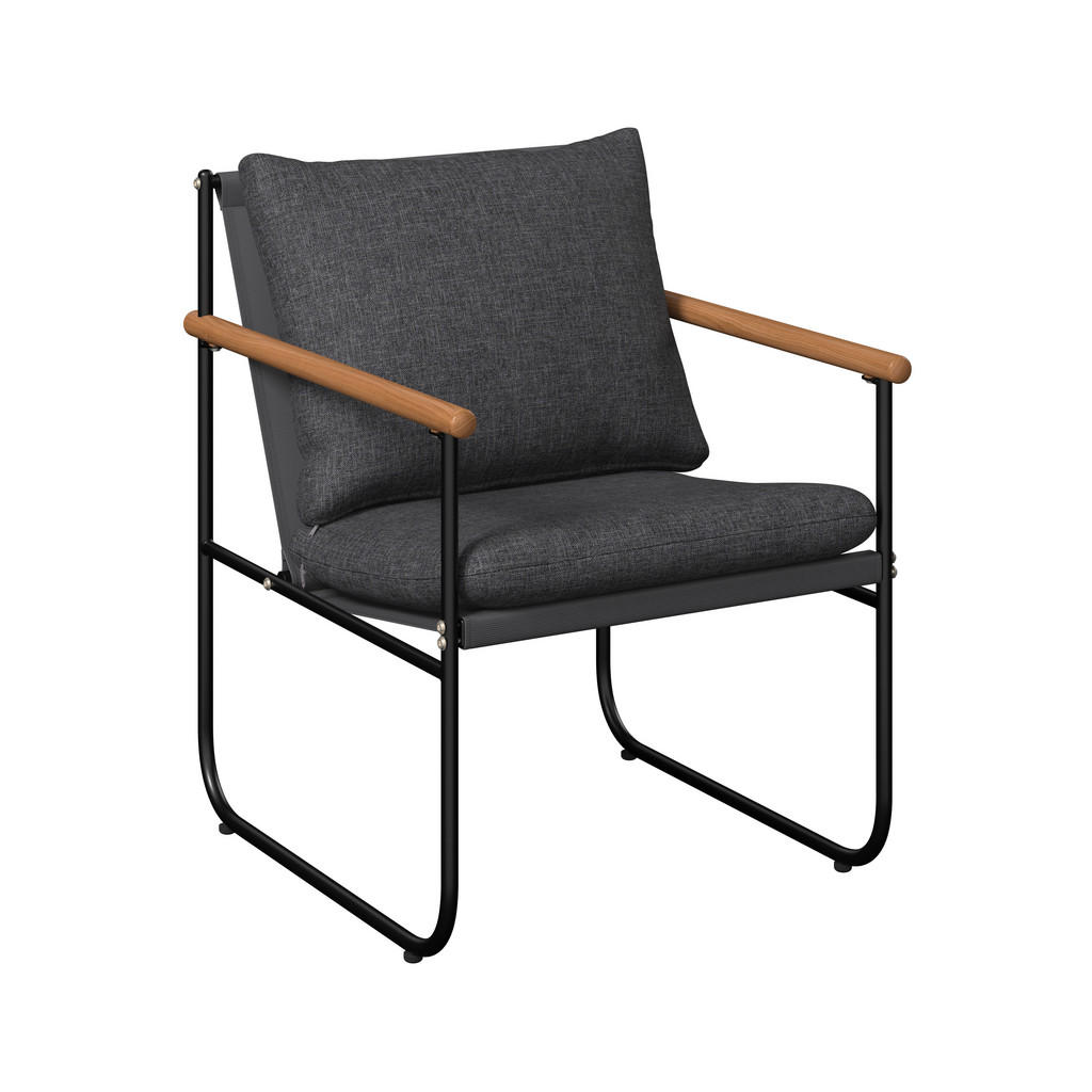 Thumbnail - Ambia Garden Balkonset, Anthrazit, Schwarz, Metall, Glas, Textil, 3-teilig, Füllung: Polyester,Schaumstoff, U-Form, 56x7...