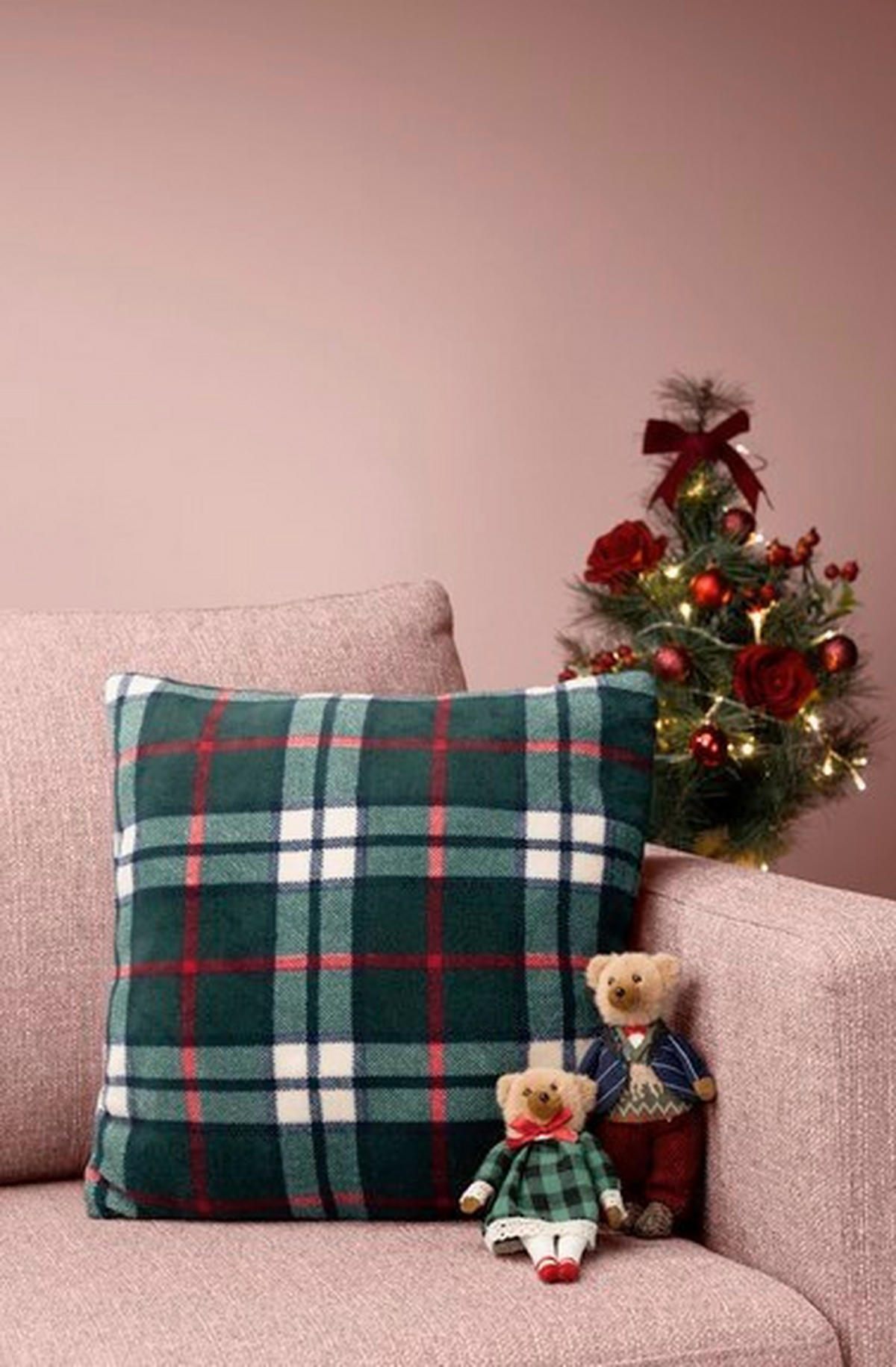 DÍSZPÁRNA 40/40 cm  - sötétzöld, Basics, textil (40/40cm)