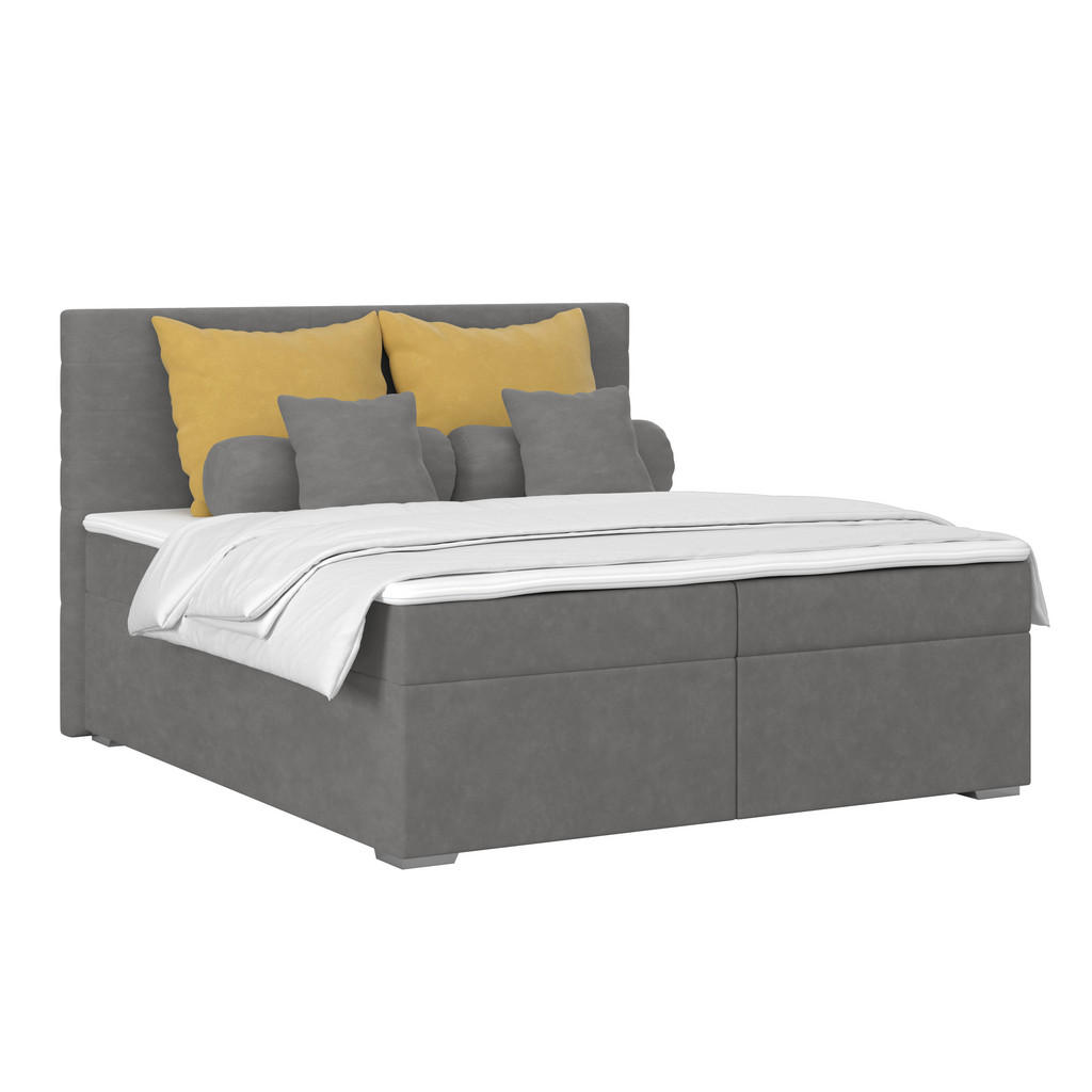Polsterbett Mit Bettkasten 180x200 Adria Dunkelgrau