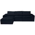 ECKSOFA Anthrazit Chenille - Anthrazit/Schwarz, KONVENTIONELL, Kunststoff/Textil (168/272cm) - Carryhome