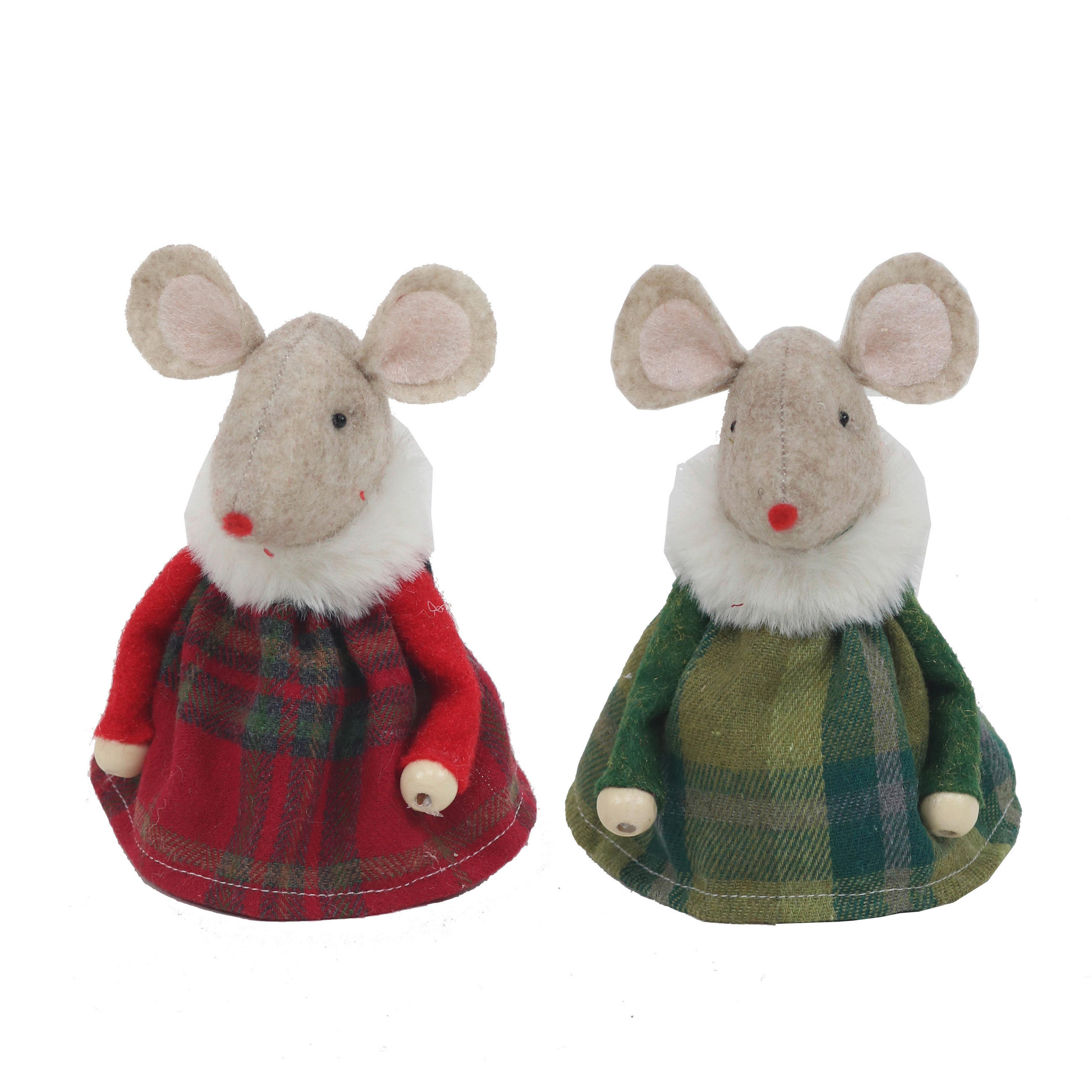 DEKORAČNÁ MYŠ - zelená/červená, Lifestyle, textil (10/13,5cm) - X-Mas