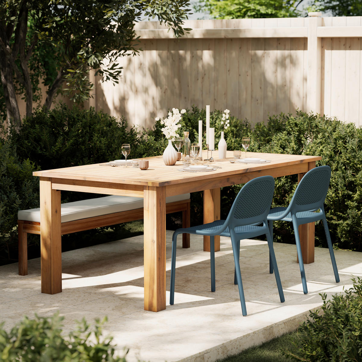 ZAHRADNÍ ŽIDLE, plast - modrá, Moderní, plast (50/81/55cm) - Ambia Garden