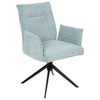 ARMLEHNSTUHL  in Eisen Chenille  - Jadegrün/Schwarz, Design, Textil/Metall (58/91/58,5cm) - Valnatura