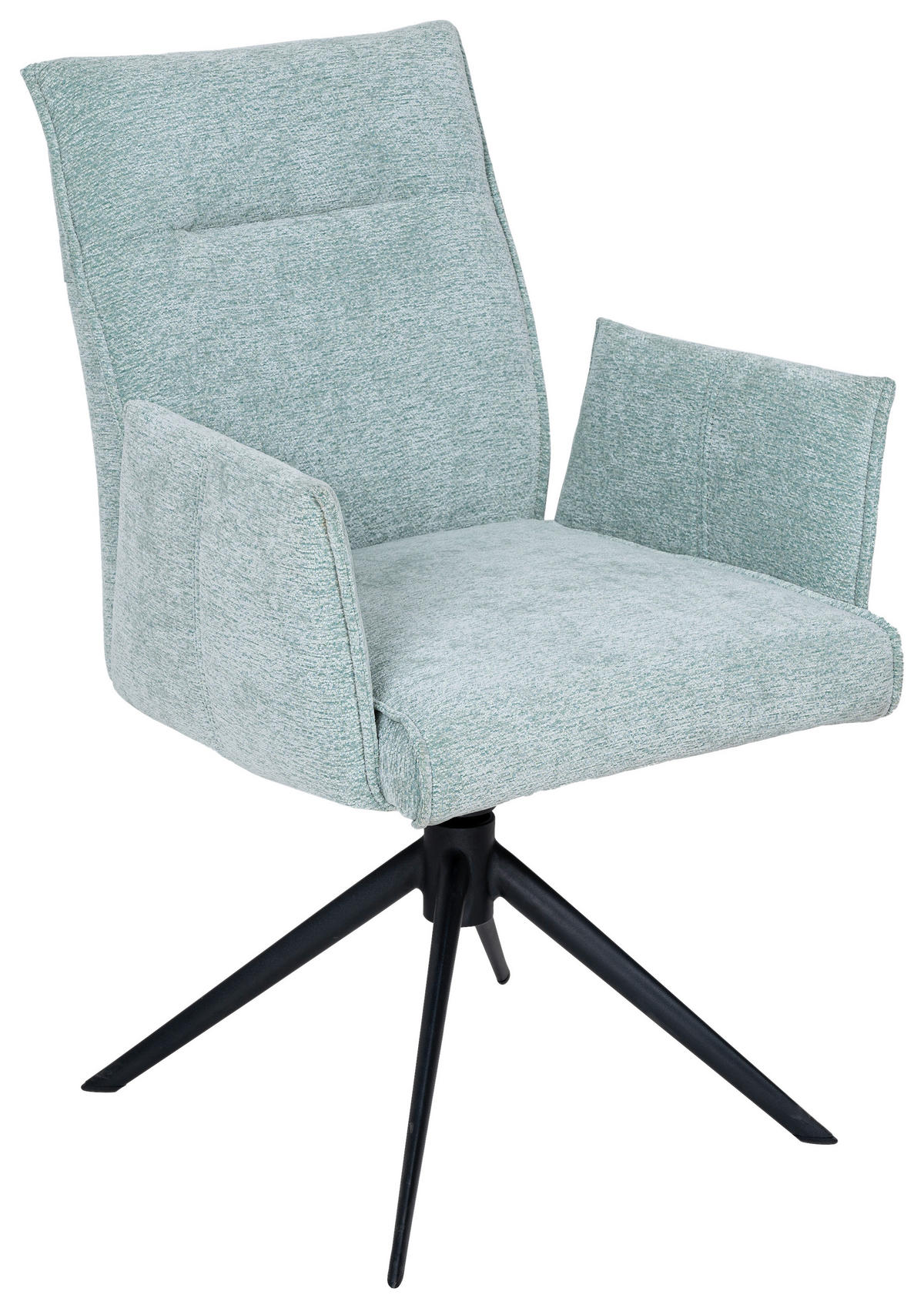 ARMLEHNSTUHL  in Eisen Chenille  - Jadegrün/Schwarz, Design, Textil/Metall (58/91/58,5cm) - Valnatura