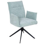 ARMLEHNSTUHL  Stoffauswahl, Wippmechanik ohne Härtegradeinstellung, Sitzfläche 360° drehbar Chenille  - Jadegrün/Schwarz, Design, Textil/Metall (58/91/58,5cm) - Valnatura