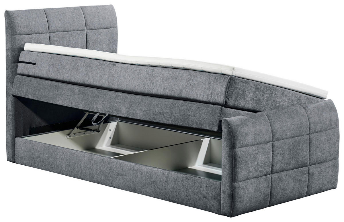 BOXSPRINGOVÁ POSTEĽ, 100/200 cm, antracitová - antracitová, Basics, kompozitné drevo/textil (100/200cm) - MID.YOU