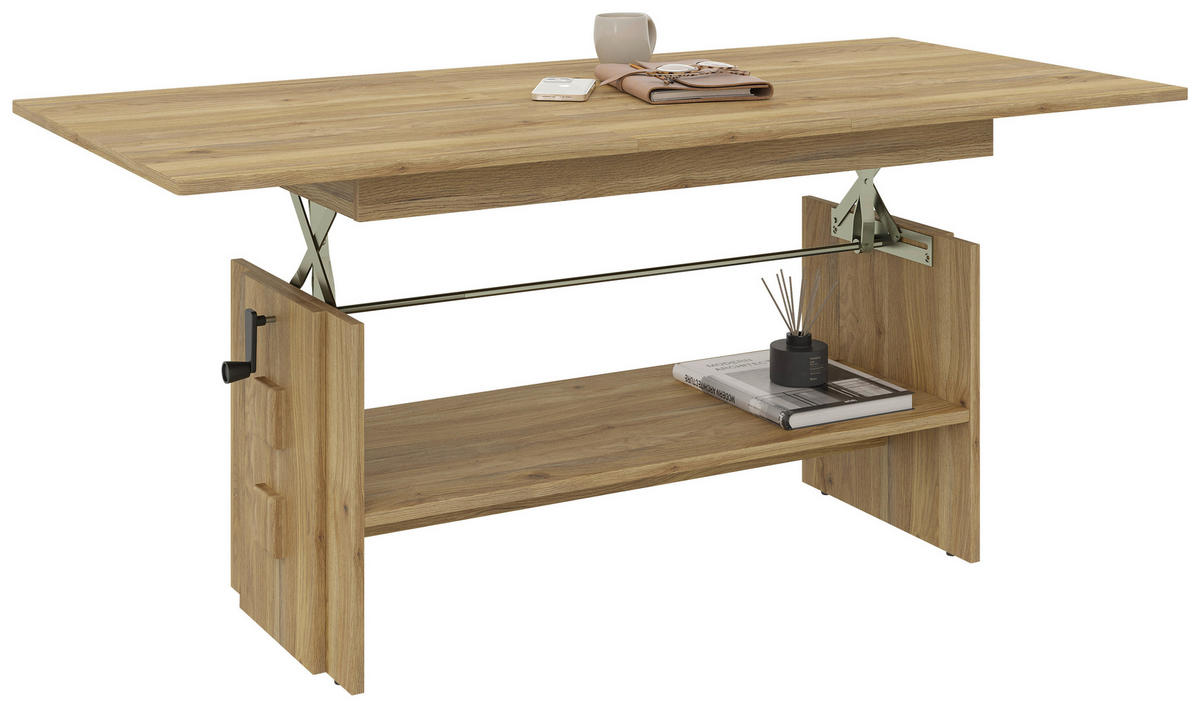 COUCHTISCH 110-140/65/51,5-61,5 cm rechteckig Eichefarben  - Eichefarben, KONVENTIONELL, Holzwerkstoff (110-140/65/51,5-61,5cm) - Xora