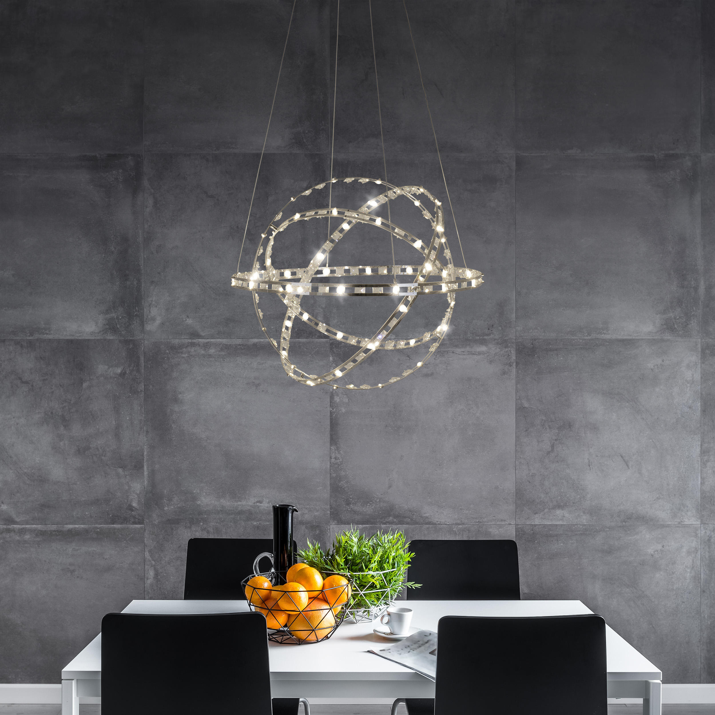 LED-HÄNGELEUCHTE COSMOS 60/180 cm   - Chromfarben, LIFESTYLE, Kunststoff/Metall (60/180cm) - Näve