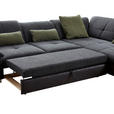 ECKSOFA  in Chenille, Mikrofaser Schwarz, Dunkelgrau  313/242 cm  - Chromfarben/Dunkelgrau, Design, Textil (313/242cm) - Xora