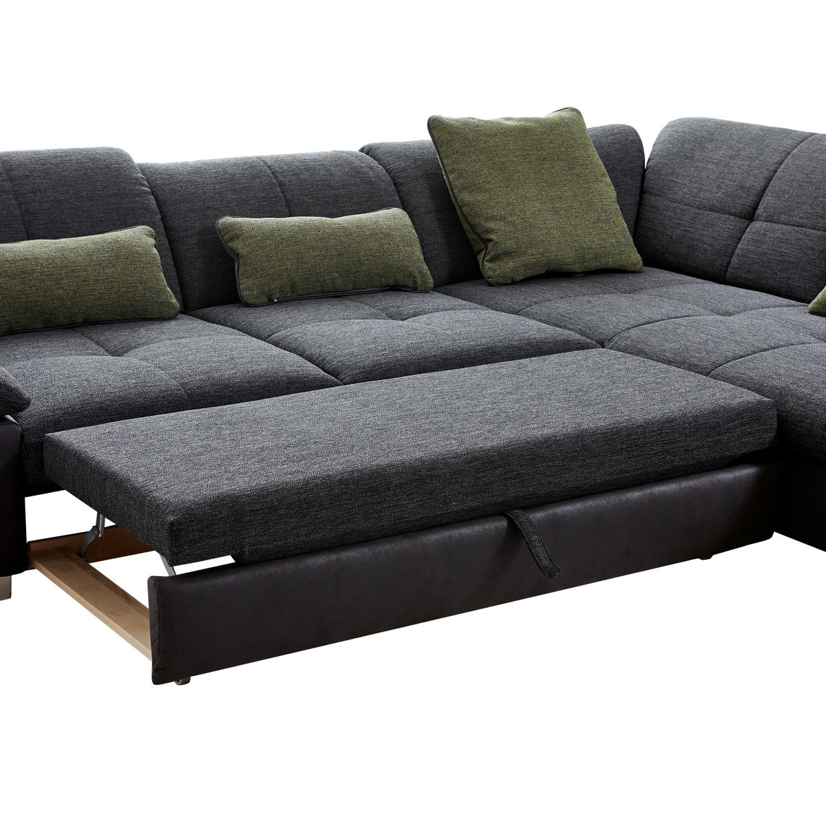 ECKSOFA Schwarz, Dunkelgrau Chenille, Mikrofaser  - Chromfarben/Dunkelgrau, Design, Textil (242/313cm) - Xora