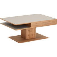 COUCHTISCH in Holz, Glas 105/75/46 cm  - Fango/Eichefarben, Design, Glas/Holz (105/75/46cm) - Valnatura