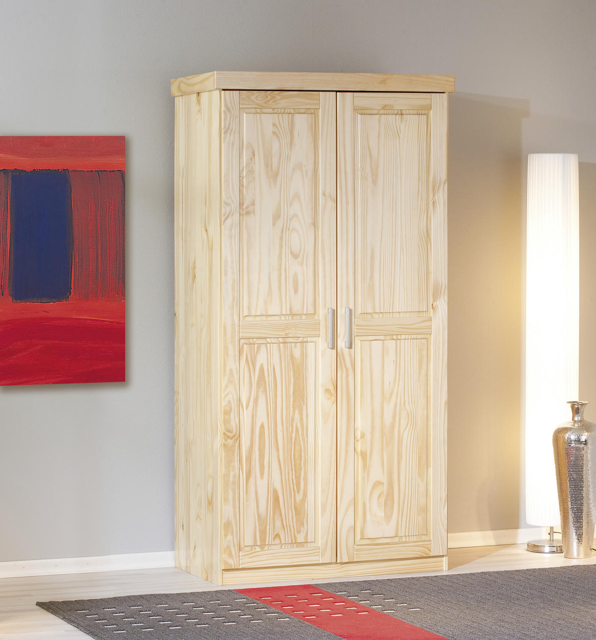 DREHTÜRENSCHRANK 95/190/55 cm 2-türig Kieferfarben  - Alufarben/Kieferfarben, LIFESTYLE, Holz/Metall (95/190/55cm) - MID.YOU
