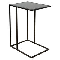 BEISTELLTISCH 45/35/65 cm Schwarz rechteckig  - Schwarz, Design, Glas/Metall (45/35/65cm) - Novel
