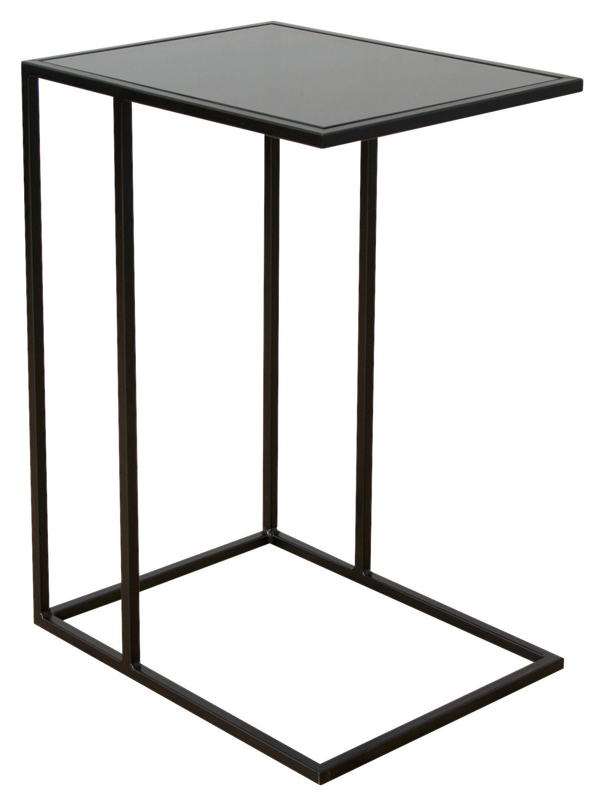 BEISTELLTISCH 45/35/65 cm Schwarz rechteckig  - Schwarz, Design, Glas/Metall (45/35/65cm) - Novel