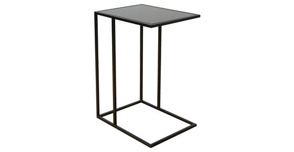 BEISTELLTISCH 45/35/65 cm Schwarz rechteckig  - Schwarz, Design, Glas/Metall (45/35/65cm) - Novel