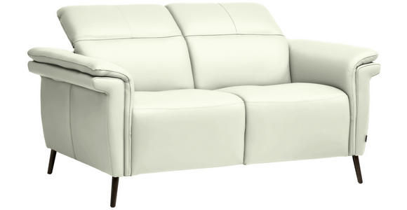 2-SITZER-SOFA  in Echtleder Weiß   - Schwarz/Weiß, Design, Leder/Metall (162/79/104cm) - Belluti