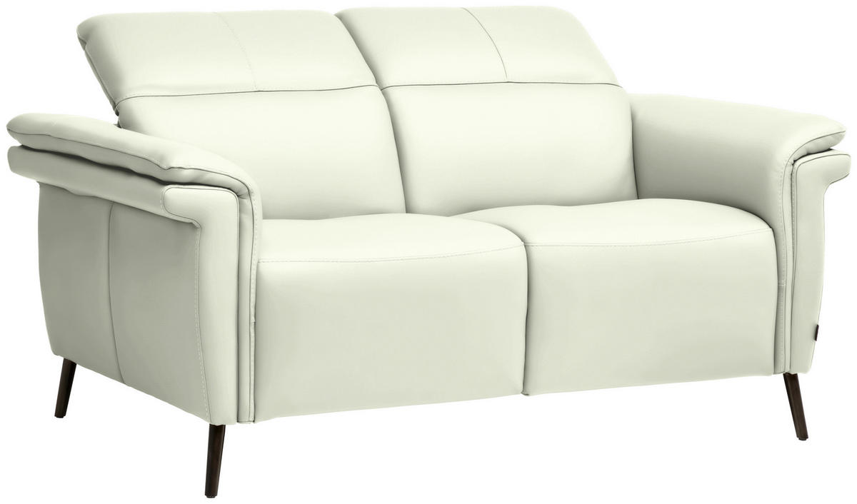 2-SITZER-SOFA  in Echtleder Weiß   - Schwarz/Weiß, Design, Leder/Metall (162/79/104cm) - Belluti