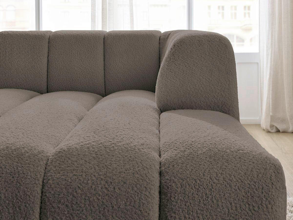 SOFAELEMENT ANNECY Bouclé Taupe  - Taupe/Schwarz, MODERN, Kunststoff/Textil (120/72/170cm)