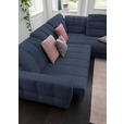 ECKSOFA in Webstoff Dunkelblau  - Schwarz/Dunkelblau, Design, Holz/Textil (302/216cm) - Xora