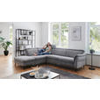 ECKSOFA Grau Struktur  - Schwarz/Grau, MODERN, Textil/Metall (235/275cm) - Cantus