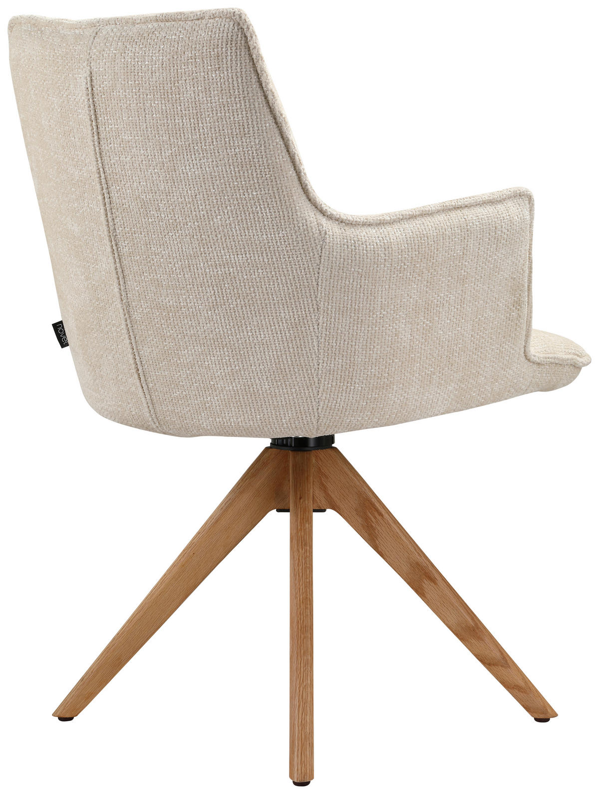 ARMLEHNSTUHL  in Eisen Chenille  - Eichefarben/Beige, Design, Holz/Textil (59,5/88,5/63cm) - Novel