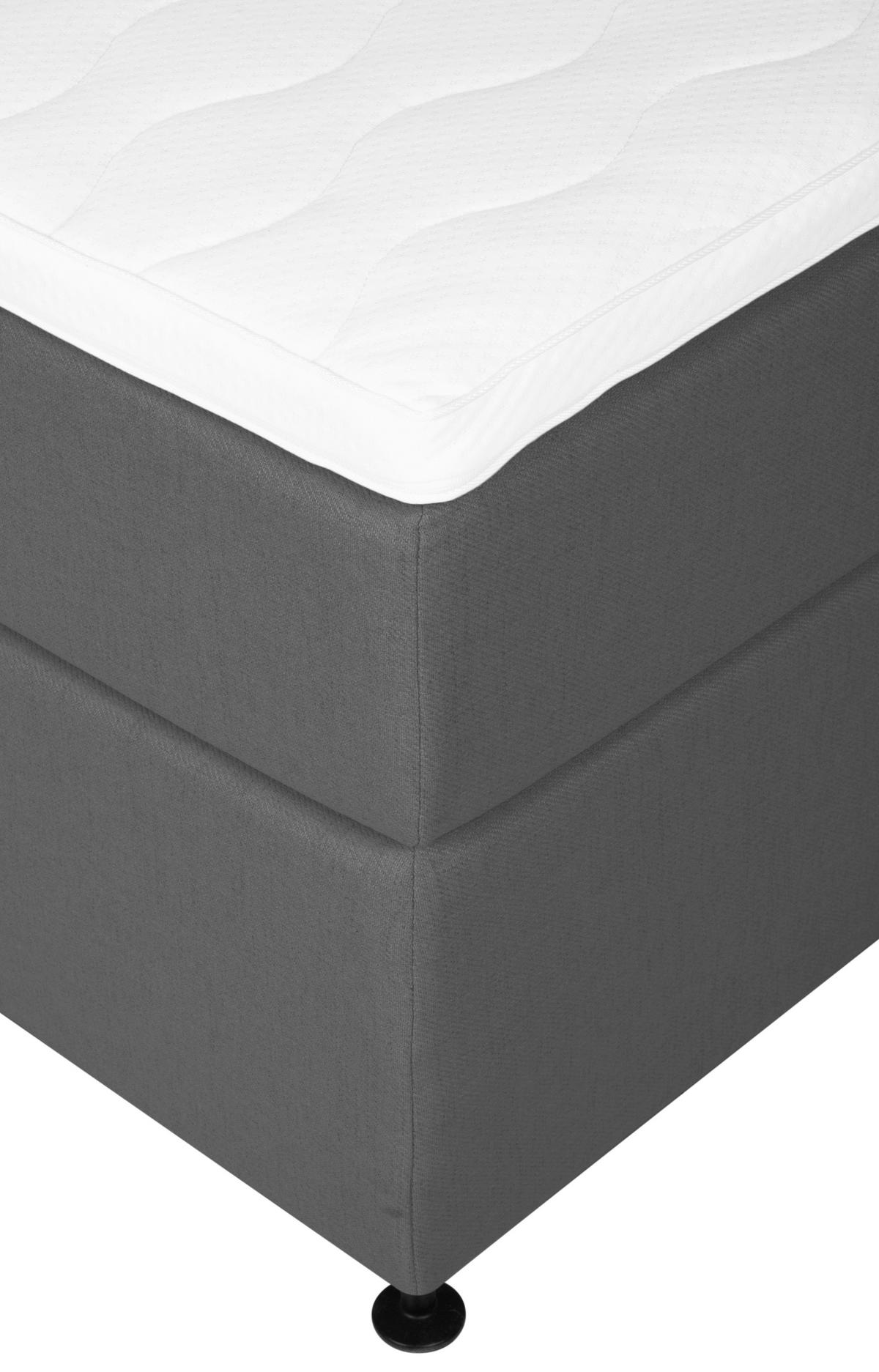 BOXSPRING-ÁGY 180/200 cm  grafitszürke  - grafitszürke/fekete, Modern, textil (180/200cm) - MID.YOU