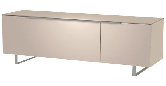 LOWBOARD Alufarben, Sandfarben  - Sandfarben/Alufarben, Design, Glas/Holzwerkstoff (160/51/45cm) - Moderano