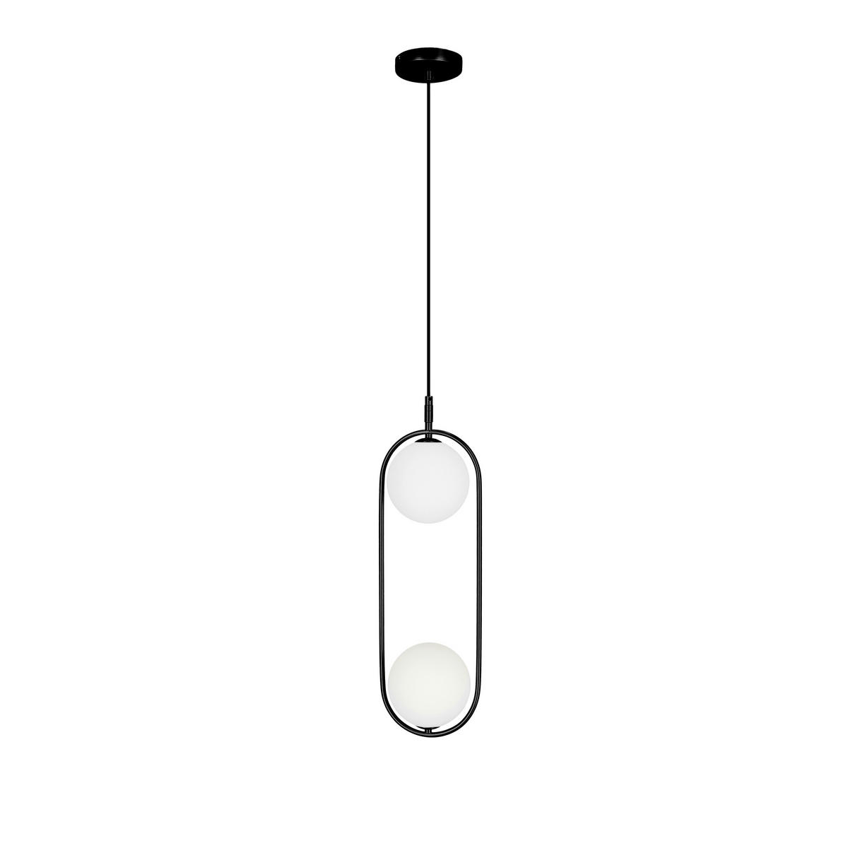 HÄNGELEUCHTE Cordel   - Schwarz/Weiß, Design, Metall (18.5/15cm)