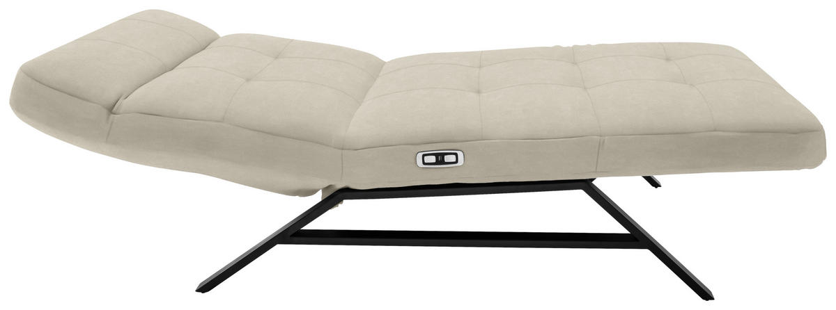 RELAXLIEGE in Mikrofaser Taupe  - Taupe/Schwarz, Design, Textil/Metall (120/54-113/158-198cm) - Pure Home Lifestyle