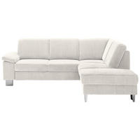 ECKSOFA in Cord Beige  - Edelstahlfarben/Beige, Konventionell, Textil/Metall (248/200cm) - Beldomo System