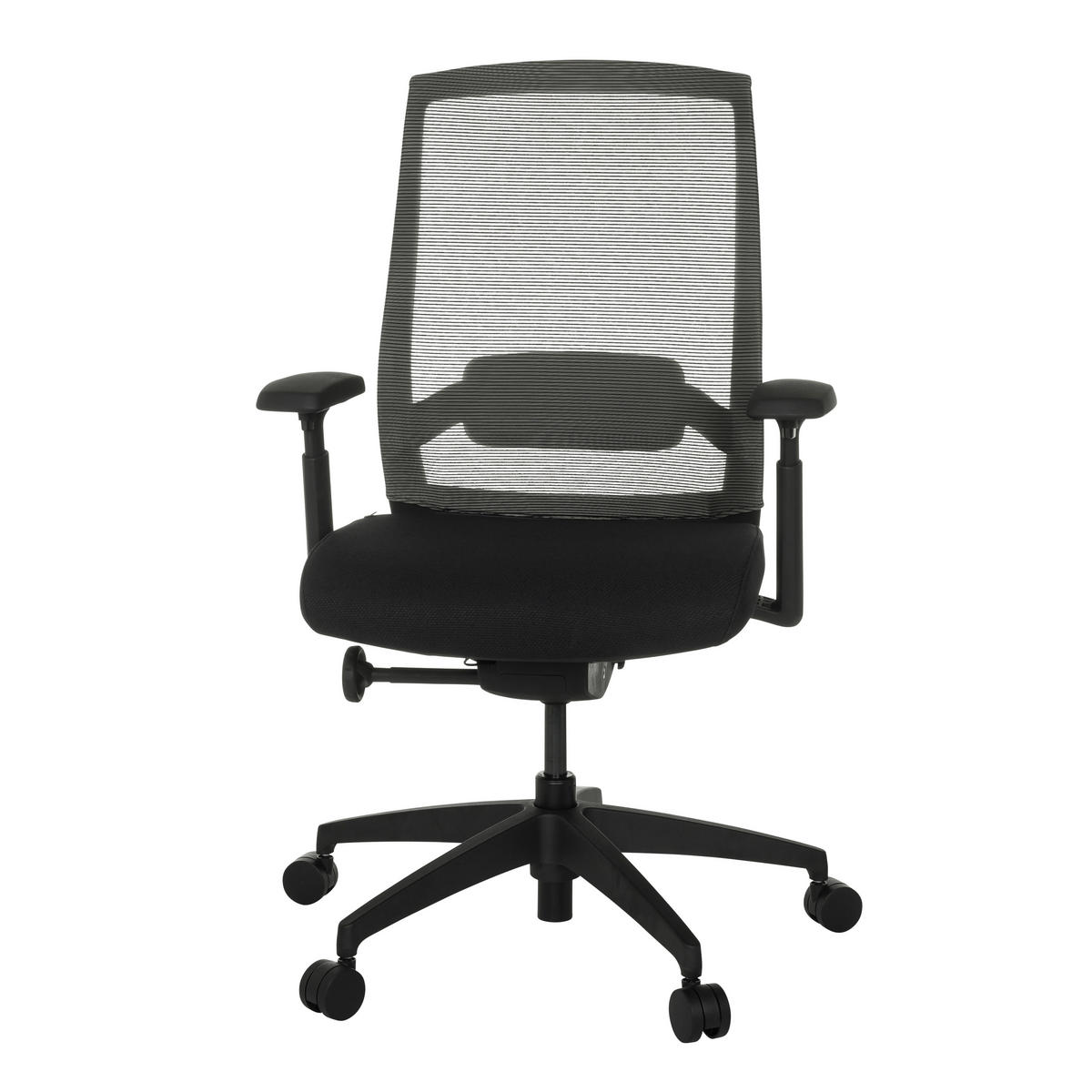 OTOČNÁ ŽIDLE, síťovina, černá - černá, Moderní, textil/plast (65/95 - 103/70cm) - MID.YOU