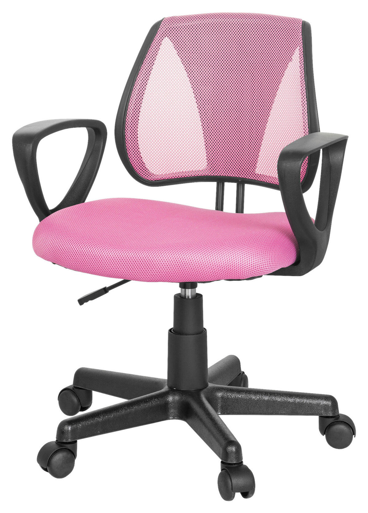 JUGENDDREHSTUHL Pink  - Pink/Schwarz, Basics, Kunststoff (58/75-92/45cm) - MID.YOU