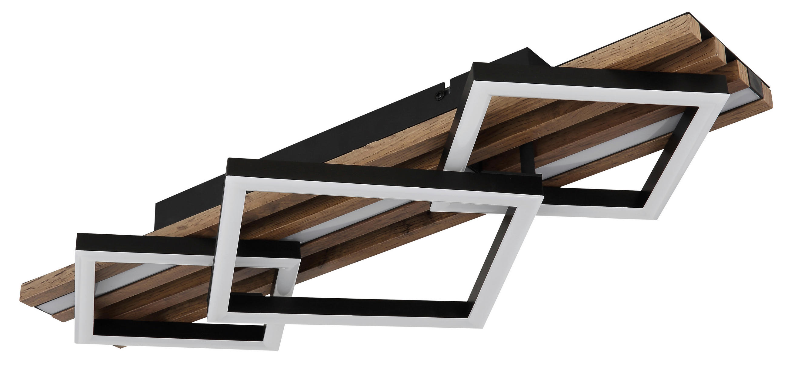 LED-DECKENLEUCHTE    61/31/9,5 cm  - Weiss/Dunkelbraun, Natur, Holzwerkstoff/Kunststoff (61/31/9,5cm) - Globo