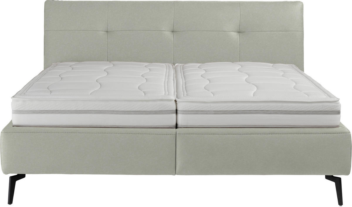 POLSTERBETT gepolstertes Kopfteil, Lattenroste, Matratzen Hellgrau 180/200 cm  - Creme/Hellgrau, MODERN, Holz/Holzwerkstoff (180/200cm) - Beldomo - Sleep