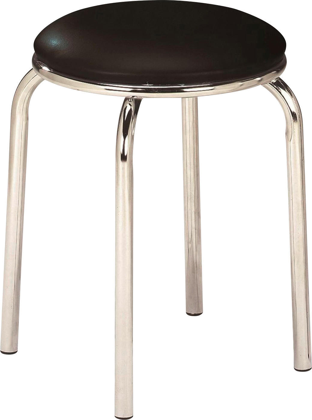 STAPELHOCKER in Metall, Textil Schwarz, Chromfarben  - Chromfarben/Schwarz, KONVENTIONELL, Textil/Metall (46/45/46cm) - Boxxx