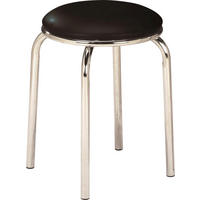 STAPELHOCKERMetall, Textil Schwarz, Chromfarben  - Chromfarben/Schwarz, Konventionell, Textil/Metall (46/45/46cm) - Boxxx