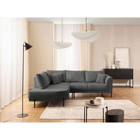 ECKSOFA Mauris Grau Chenille Rückenkissen  - Schwarz/Grau, Design, Kunststoff/Textil (200/233cm) - Livetastic