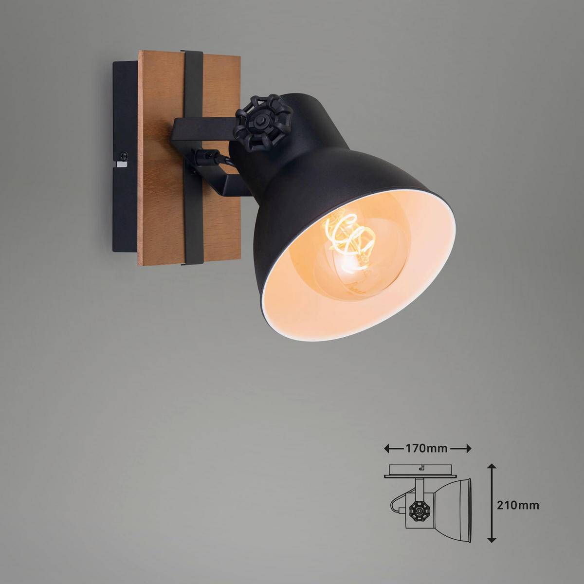 REFLEKTOR  - crna, Natur, metal (17/17cm)