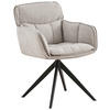 ARMLEHNSTUHL  in Eisen Webstoff  - Beige/Schwarz, Design, Textil/Metall (62/86/65cm) - Hom`in