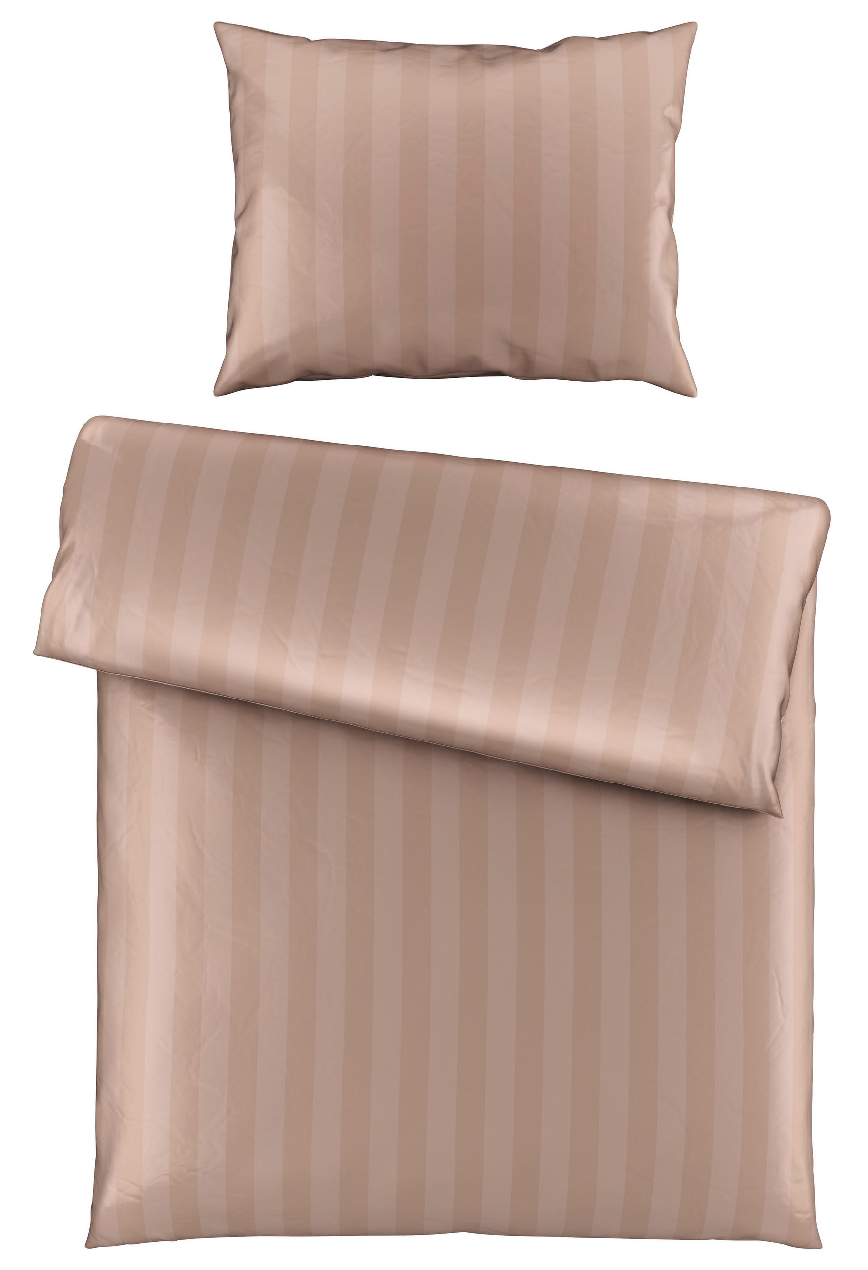 BETTWÄSCHESET Satin 160/210 cm  65 cm/100 cm  - Beige, Textil (160/210cm) - Dieter Knoll