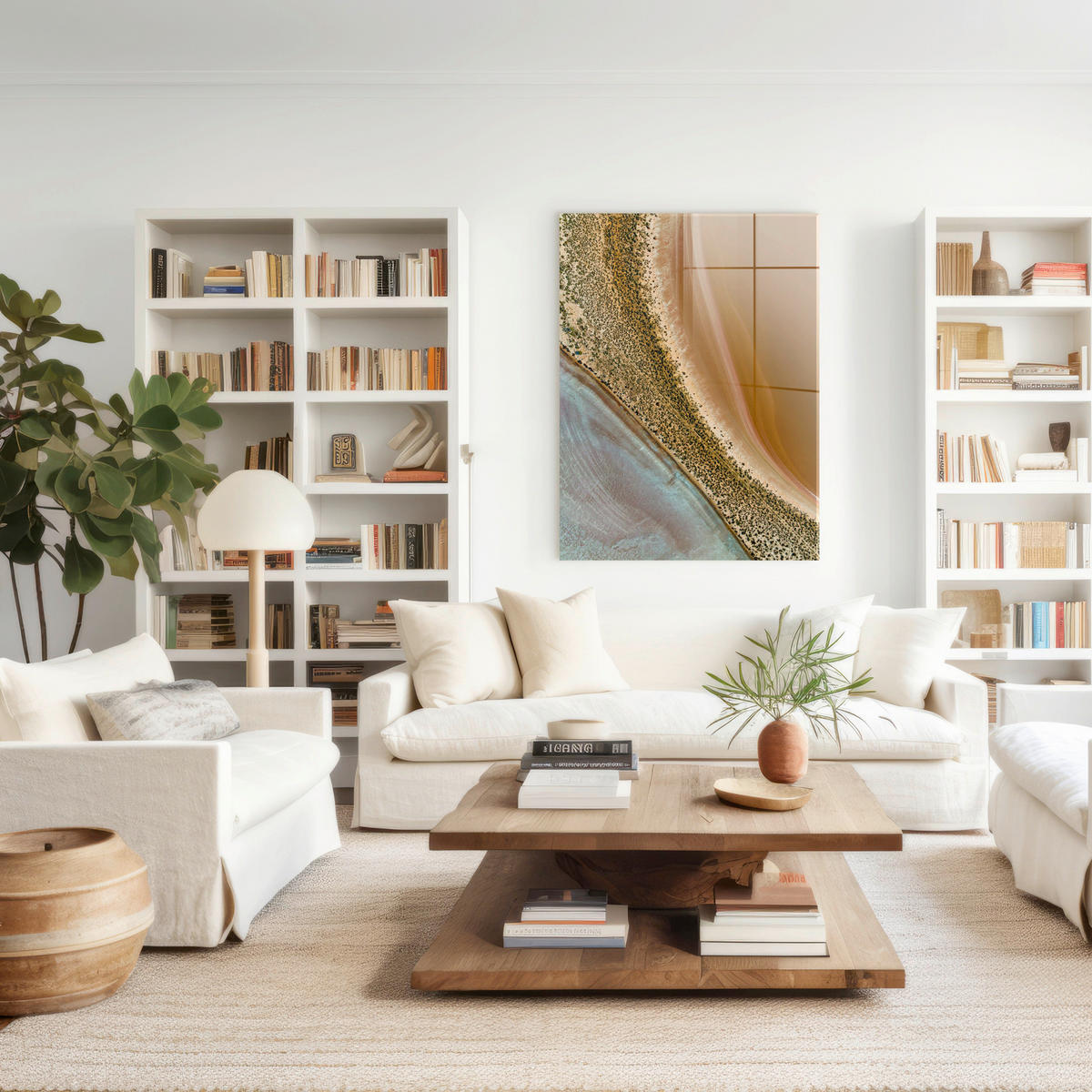 GLASBILD Landschaft & Natur, Abstraktes 120/80 cm  - Multicolor, Basics, Glas/Papier (120/80cm)