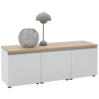 LOWBOARD  in 135/46/41 cm  - Eichefarben/Silberfarben, Design, Holzwerkstoff/Kunststoff (135/46/41cm) - Dieter Knoll